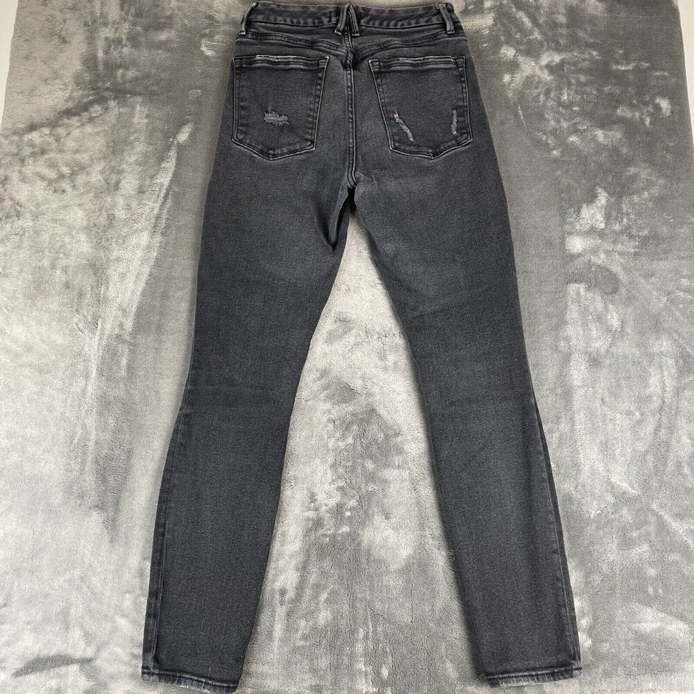 Good American Jeans Womens Size 2/26 Good Waist Black Distressed Jeans - Picture 2 of 11